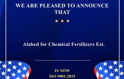 Alabed for chemical fertilizers Est. is now ISO-9001:2015 Certified